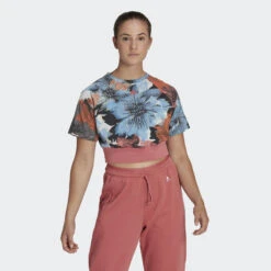ADIDAS Allover Print Cropped T-shirt