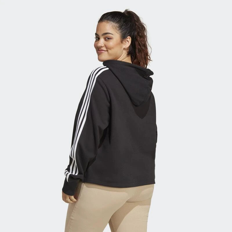 ADIDAS Essentials 3-Stripes French Terry Crop Hoodie (Grote Maat) 5 ADIDAS Essentials 3-Stripes French Terry Crop Hoodie (Grote Maat) - Afbeelding 3