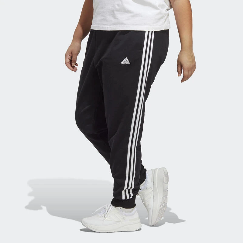 ADIDAS Essentials 3-Stripes French Terry Cuffed Broek (Grote Maat) 3 ADIDAS Essentials 3-Stripes French Terry Cuffed Broek (Grote Maat)