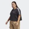 ADIDAS Essentials 3-Stripes Single Jersey Croptop (Grote Maat) -Adidas Winkel essentials 3 stripes single jersey croptop grote maat