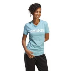 ADIDAS Fitness T-shirt Dames Blauw -Adidas Winkel fitness t shirt dames blauw 2