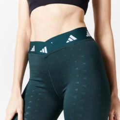 ADIDAS Legging Voor Cardiofitness Dames Brand Love Groen -Adidas Winkel legging voor cardiofitness dames brand love groen 2
