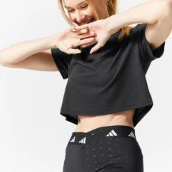 ADIDAS T-shirt Voor Cardiofitness Dames Zwart -Adidas Winkel t shirt voor cardiofitness dames zwart 3