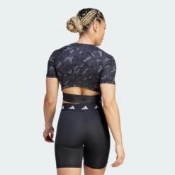 ADIDAS Techfit Camo Print Crop Training T-shirt -Adidas Winkel techfit camo print crop training t shirt 2