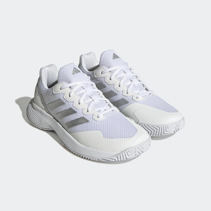 ADIDAS Tennisschoenen Voor Dames Gamecourt Multicourt Wit Zilver 5 ADIDAS Tennisschoenen Voor Dames Gamecourt Multicourt Wit Zilver - Afbeelding 3