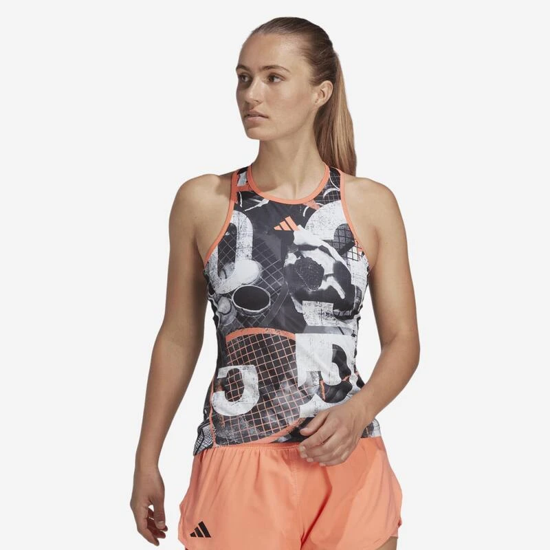 ADIDAS Tennistop Voor Dames Zwart Wit Graphic 3 ADIDAS Tennistop Voor Dames Zwart Wit Graphic
